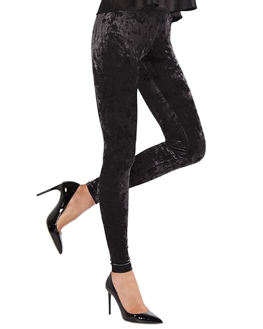 Memoi Crushed Velvet Leggings Women's Premium Fashion Leggings
