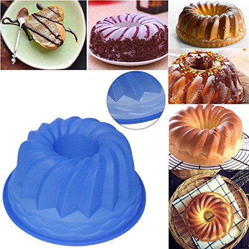 Silicone Swirl Bundt Ring Pan Shaped Cake Bread Pastry Mold Tray Baking Mould
