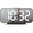 ALANAS Digital Alarm Clock for Bedrooms - Large LED Display, Dual Alarm, Snooze, 3-Level Brightness Dimmer, USB Charging Ports, Battery Backup, Compact Design for Nightstand, Home, Office.