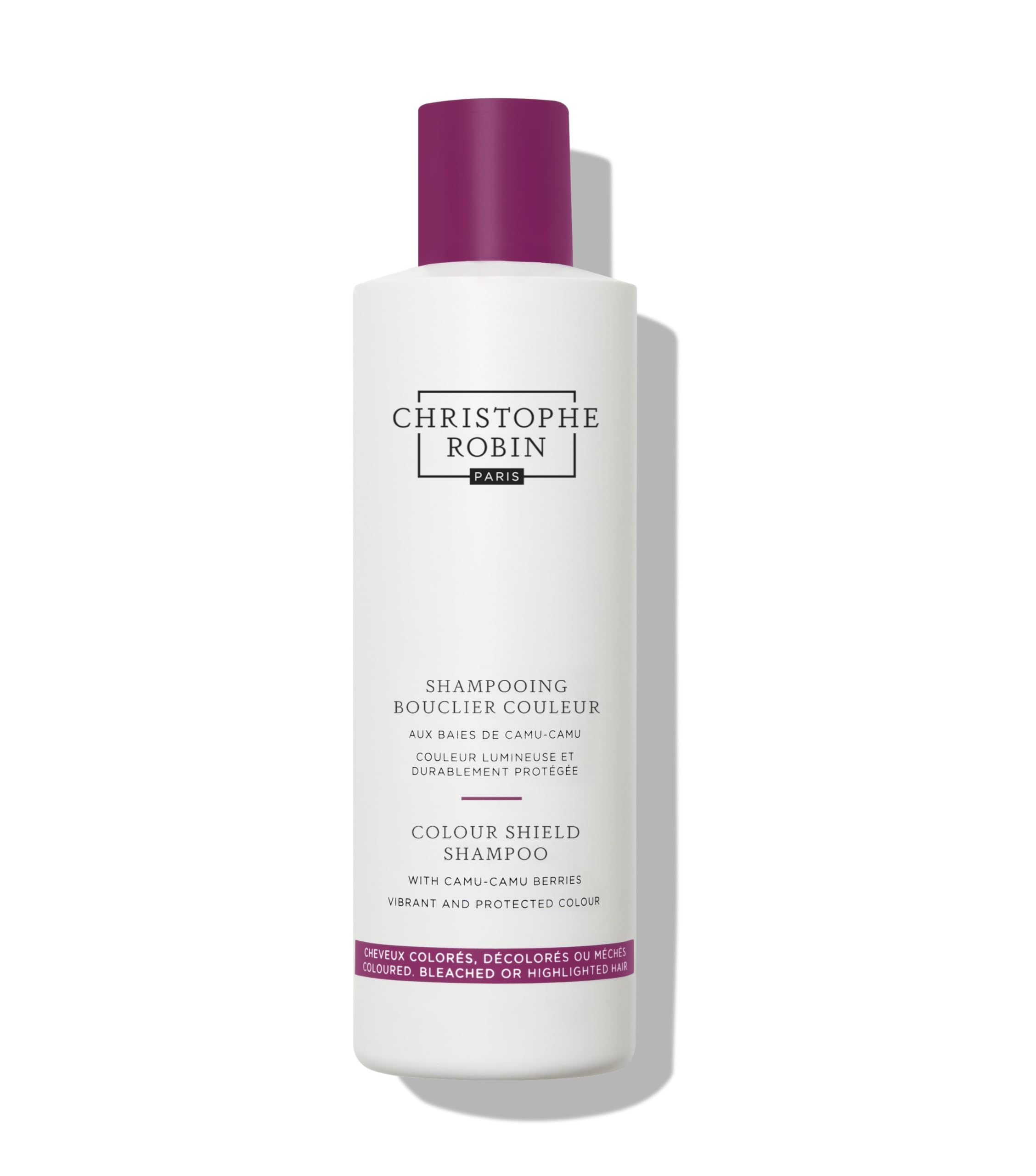 Christophe Robin Colour Shield Shampoo 250ml – With Camu Camu Berries – Protects & Enhances Colour Vibrancy – Gentle, Nourishing Formula for Long-Lasting Shine