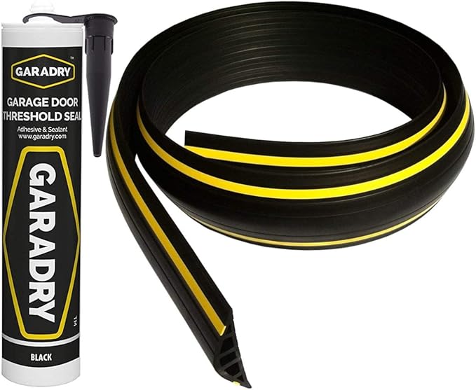 Weather Stop 25mm High Garage Door Threshold Seal Kit 3.73m (12'3") Ramp Profile Black