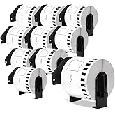 JMLCOLORS DK-22205 Compatible with DK-2205 Continuous Labels 2.4" x 100'(62mm×30.48m) Use with Brother QL 820NWB QL-800 QL-550 QL-700 Label Printer, 10 Rolls