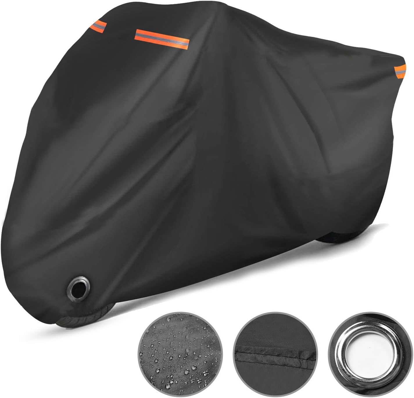 Rovtop Waterproof Motorbike Cover for Outdoor Protection Anti Dust Rain UV,for General Model with Lock-Holes Storage Bag，96.5 x 41x 50 inch