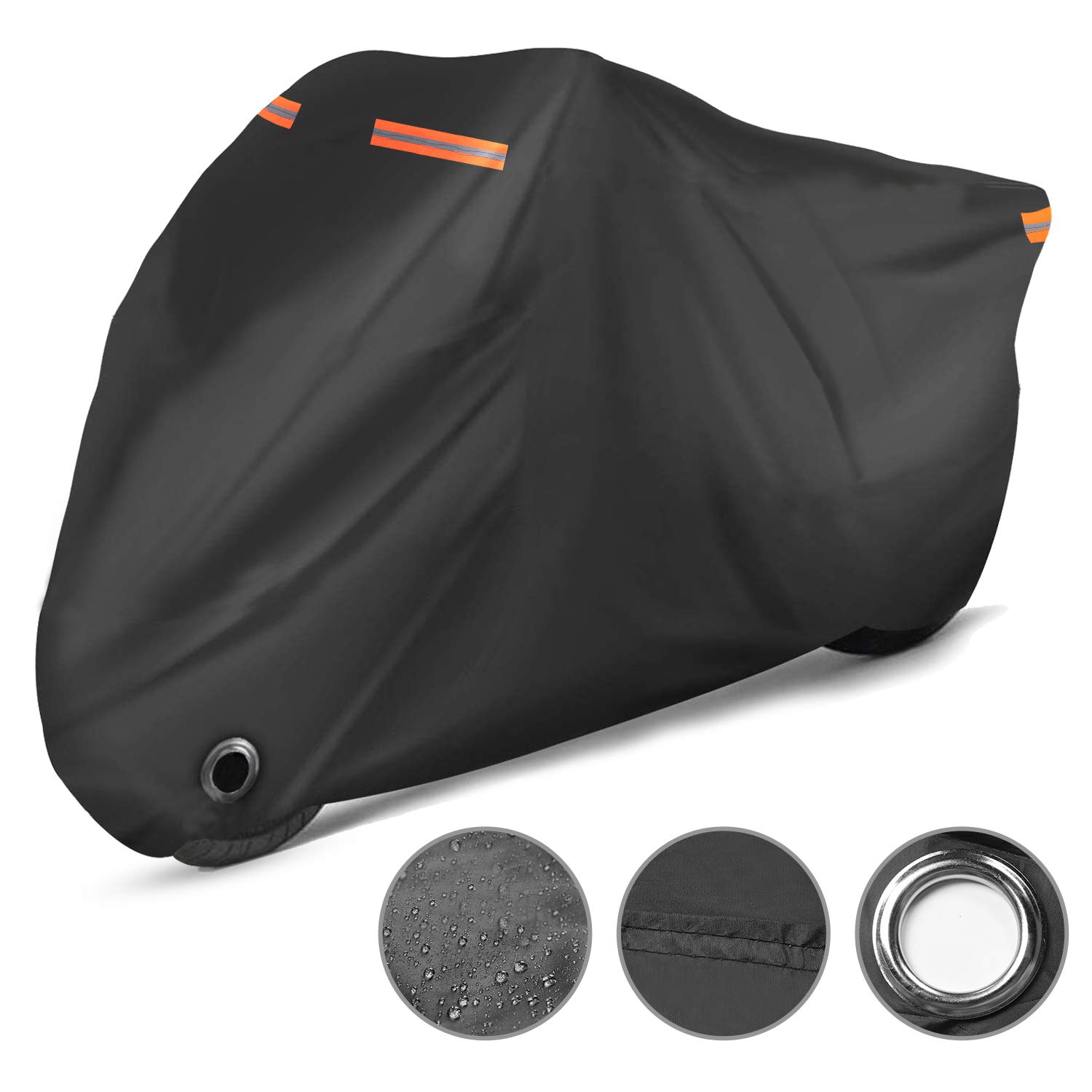 Rovtop Waterproof Motorbike Cover for Outdoor Protection Anti Dust Rain UV,for General Model with Lock-Holes Storage Bag，96.5 x 41x 50 inch
