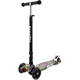 Monopattino per Bambini Pieghevole 3 Ruote Luminose LED Nero 50kg