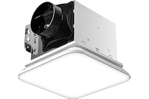 Fitop Bathroom Exhaust Fan with Light, 110 CFM 43W Ceiling Mount Shower Ventilation Exhaust with Light, 1.0 Sones Bathroom Vent with Light, Bathroom Fan 1200LM LED Light 3000K/4000K/5000K