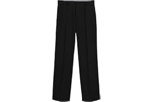 Tommy Hilfiger Boys' Flat-Front Dress Pant, Straight Leg Fit, Zip Fly & Belt Loops, Side & Back Pockets
