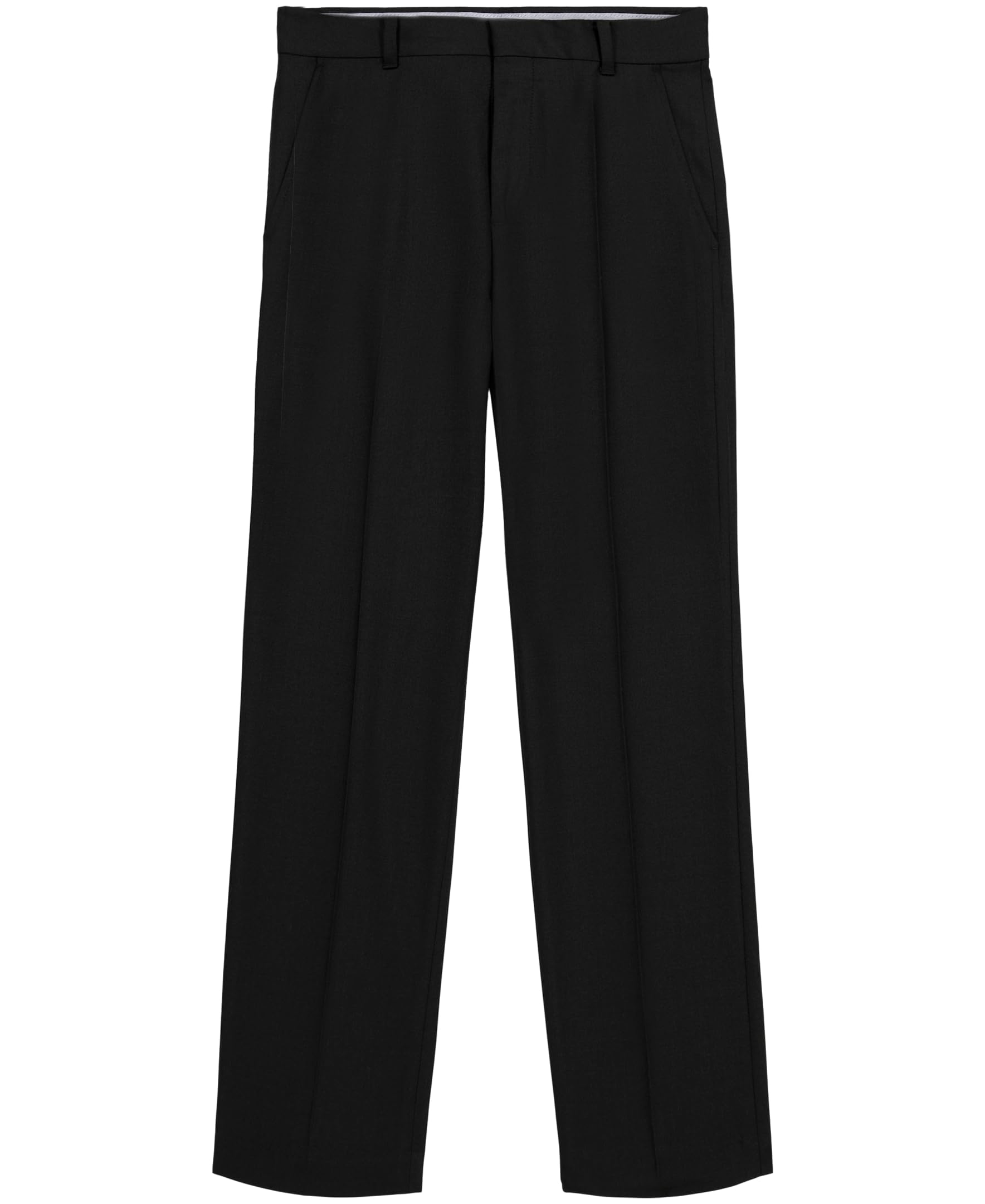 Tommy Hilfiger Flat-Front Dress Pant, Straight Leg Fit, Zip Fly & Belt Loops, Side & Back Pockets, Black Sharkskin, 20 Image