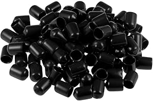 uxcell 100pcs Rubber End Caps 3/8-inch(9.5mm) ID Vinyl Round Tube Bolt Cap Cover Screw Thread Protectors Black