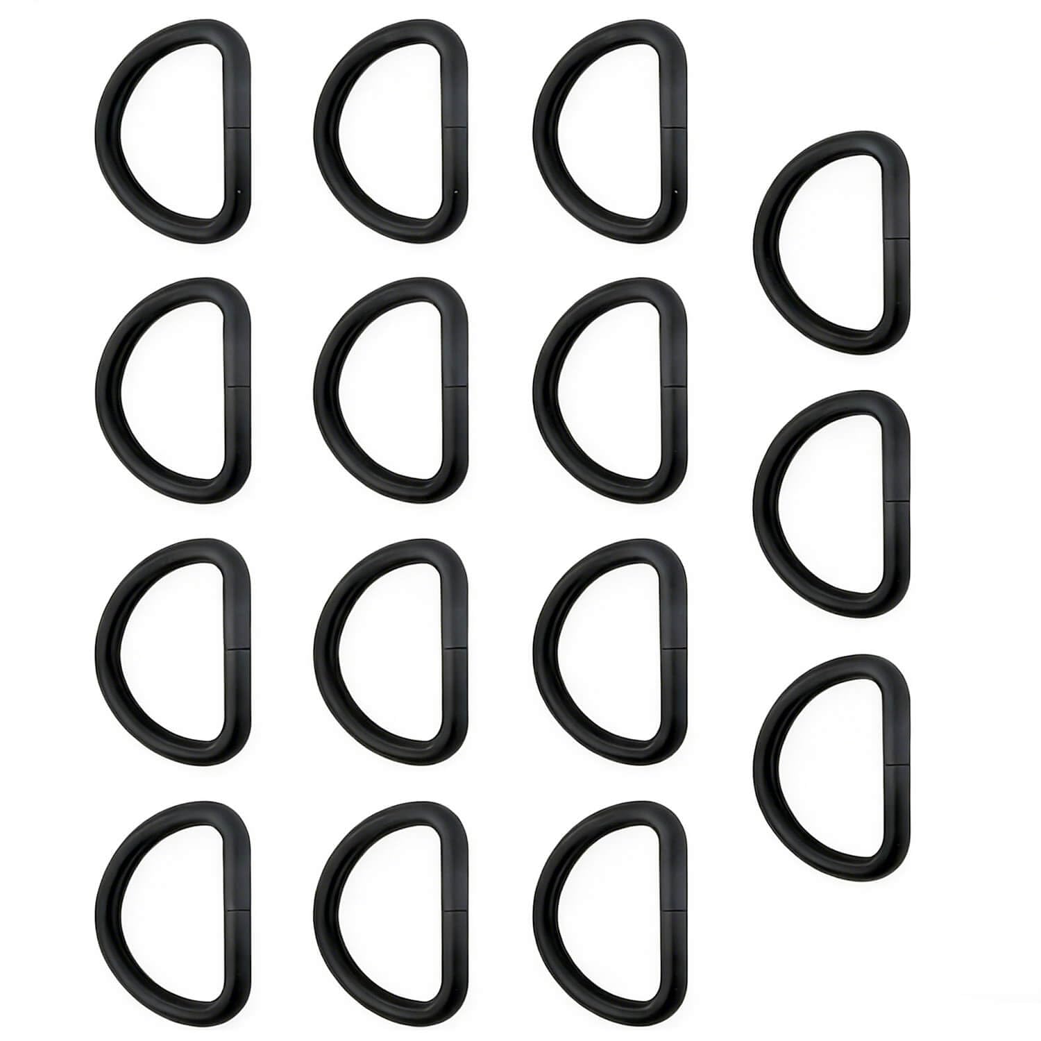 Wuuycoky 1" Inner Diameter Black D Rings Buckles D-ring Non-welded For Webbing Strapping Pack of 15