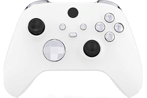 eXtremeRate Replacement Buttons for Xbox Core Wireless Controller, Chrome Silver Glossy Custom LB RB LT RT Bumpers Trigers Dpad ABXY Start Back Sync Share Keys Parts for Xbox Series X & S Controller