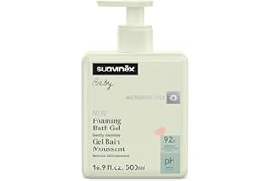 Suavinex Baby Shower Gel and Shampoo, Tear Free Gentle Baby Wash Suitable for Sensitive Skin, 92% Ingredients of Natural Origin with Prebiotic, 16.9 oz