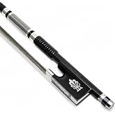 4/4 Carbon Fiber Violin Bow, Horsehair, Peacock-Eye Ebony Frog | 4/4 carbon fiber violin bow with mixed horsehair, balanced grip, smooth response and dynamic tone control for performance.