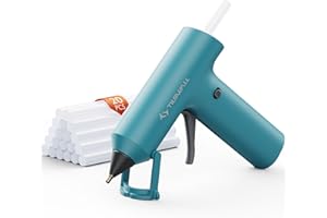 Tilswall Cordless Hot Glue Gun, Fast Preheating, Glue Gun and Sticks Set with 2Ah USB-C Rechargeable, 20 Premium Glue Sticks, High Temp Compact Size Ideal for Crafts, DIY Making, Repairs Blue