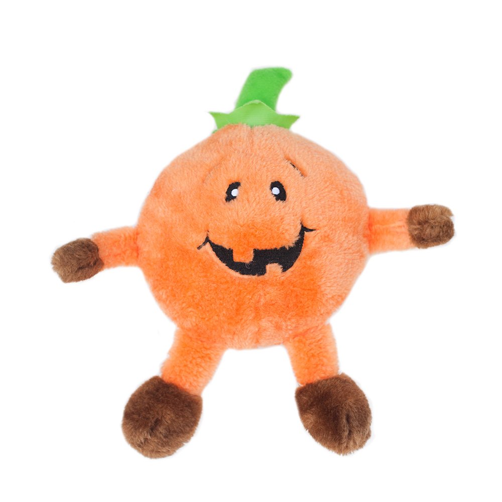 ZippyPaws Halloween Brainey - Pumpkin Dog Plush Toy for Dogs