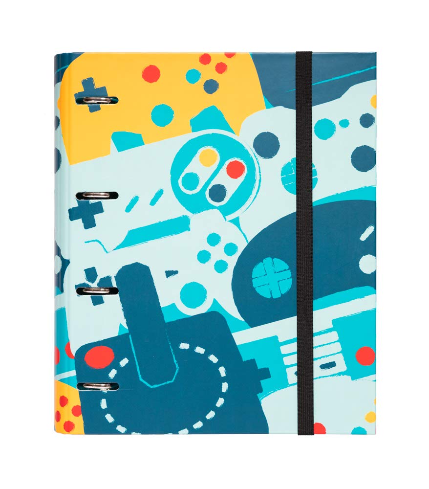Official Gamer 4 Ring Binder - A4 Folders Ring Binder - 10.6 x 12.6 inches / 27 x 32 cm - Ring Binder A4 - A4 Ringbinder - 4 Ring Binder A4 - Cute Stationary