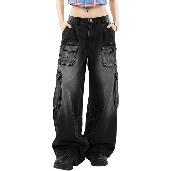 Jean Baggy Pour Fille Taille Haute élastique - Coupe Large Style Vintage Délavé, Pour Enfants Et Ados 5-14 Ans, En Coton Confortable