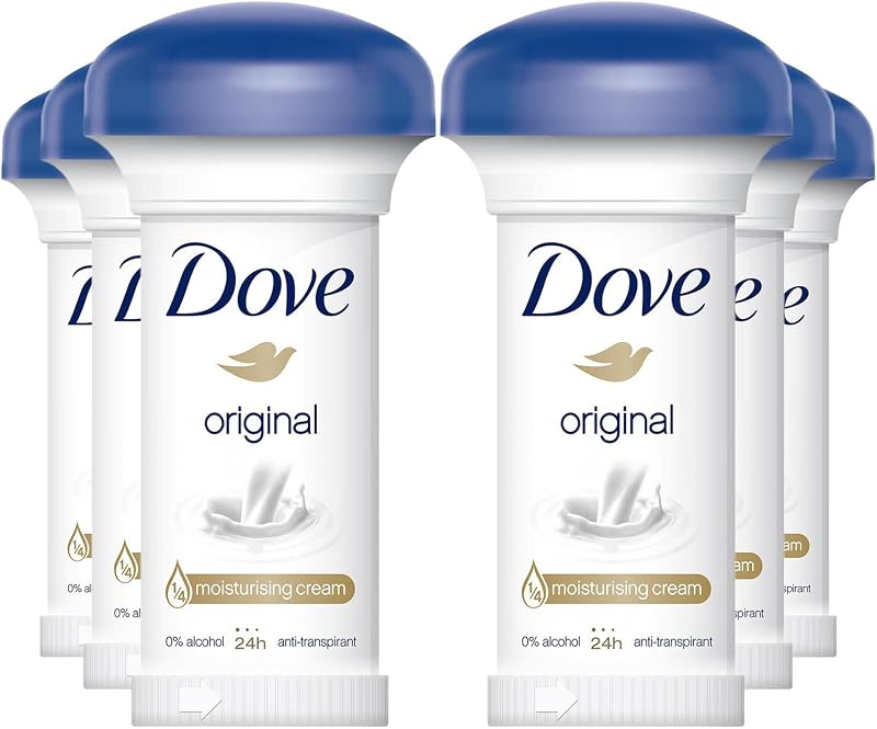 Dove 24h Antiperspirant Original Moisturising Cream 50ml 6 Pack