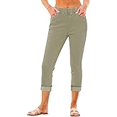GRAPENT Pull On Jeans for Women High Waisted Skinny Capri Pants Trendy Stretch Denim Cropped Jeans Crop Jeggings Capris