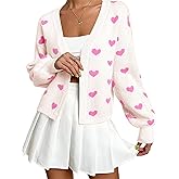 SECRETEYARD Women's Long Sleeve Floral Print Openg Front V Neck Knit Y2k Sweater Cardigan