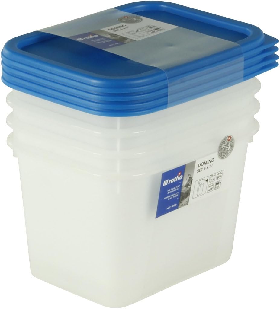 Rotho deep freezer box Domino plastics (PP) set of 4 food storage
