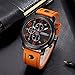 Curren Men's Outdoor Sport Military Quartz Analog Round Dial Leather Band SecondsWrist Watch Orange