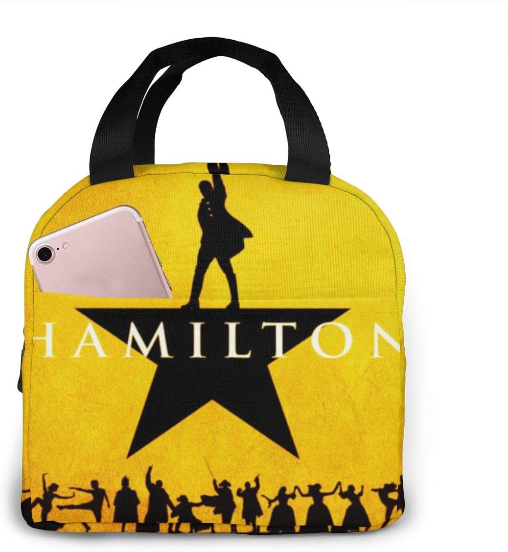 Unisex Lunch Box Portable Insulated Bento Box Custom Rugged Snack Bag Multi-fonction Zipper Handbag For Travel Office Outdoor (Alexander Lin Manuel-Miranda Hamilton, One Size)
