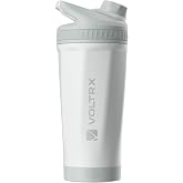 VOLTRX ChillMix Shaker Bottle Insulated Stainless Steel - USB C Rechargeable Electric Protein Shake Mixer, Shaker Cups for Protein Shakes and MealReplacement, Chrome Steel
