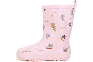 SWIFT*FROG Unisex Kids Print Rain Boots Waterproof Rubber Rain Shoes Toddler Boys Girls Lightweight Rainboots