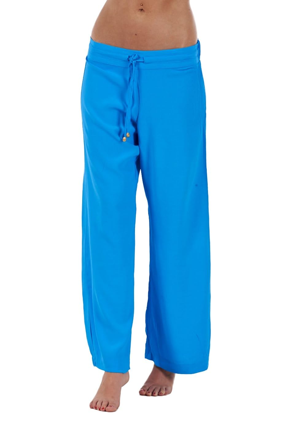 Ex Famous Store Ladies Plain Beach Trousers Womens Lightweight Holiday Summer Pants Amazon.co