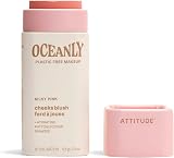 ATTITUDE Oceanly Plastic-Free Blush Stick Silky Pink Vegan EWG Verified view 1