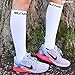 BLITZU Compression Socks 20-30mmHg for Men & Women Best Recovery Performance Stockings for Running, Medical, Athletic, Edema, Diabetic, Varicose Veins, Travel, Pregnancy, Relief Shin Splint L White