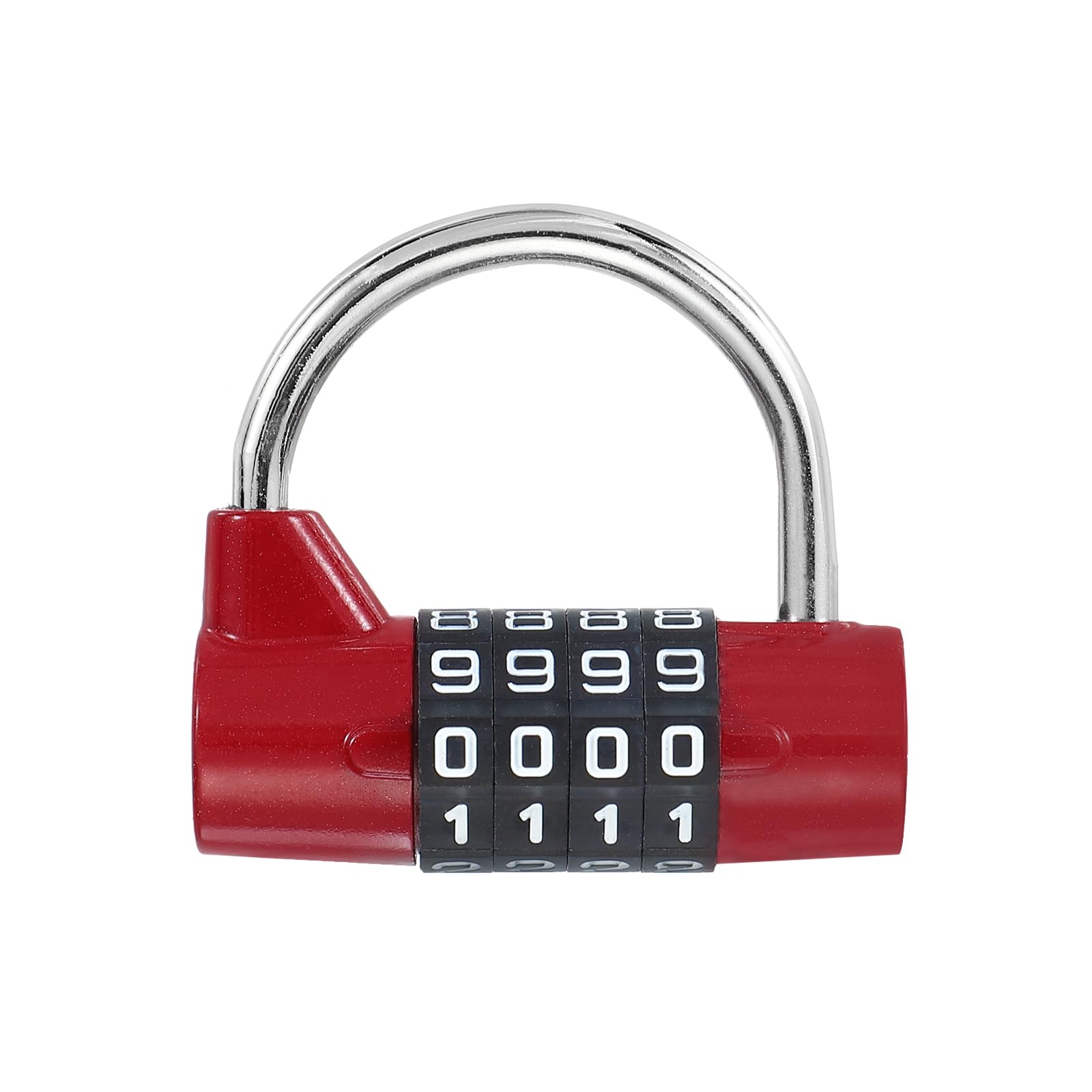 PATIKIL Combination Padlock, 4 Digit Gym Locker Lock Zinc Alloy Password Safety Padlock Keyless for Sports Locker Fence Toolbox Case Drawer, Red