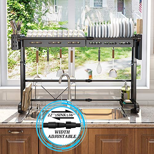 Over The Sink Dish Drying Rack, SAYZH Width and Height Adjustable （ Fit