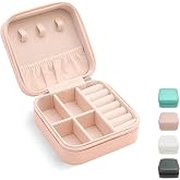 TRODANCE Mini Jewelry Travel Case, Small Portable Jewellry Organizer Box Portable Display Storage Box for Rings Earrings Neck