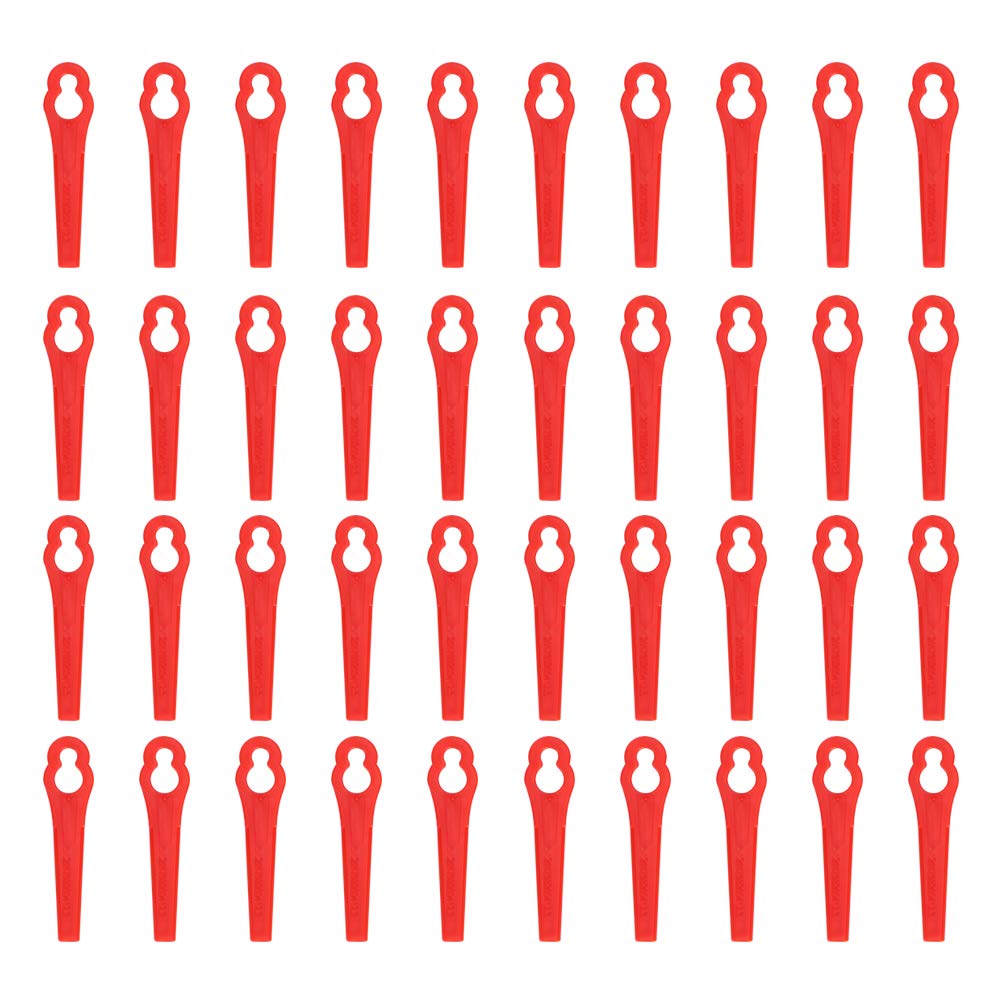 Annadue 40Pcs Plastic Cutters Blades Replacement for Cordless Grass Trimmer Strimmer, Clip design, Lawnmower Trimmer Grass Cutter Tools