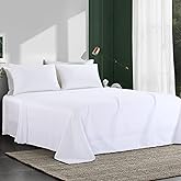 HOMBYS White Oversized King Flat Sheets Extra Large,Soft & Durable Bed Sheet,Smooth & Breathable Top Sheet 120 in x120 in