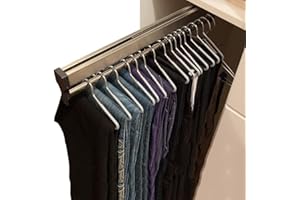 Closet Clothes Hanger Rail,Pull-Out Closet Rod Length 31.5IN,Wardrobe Clothing Rail,Closet Organizer Rack for Pants and Coat 