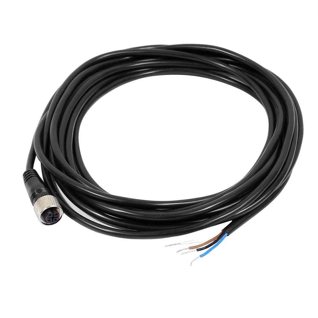 Sourcingmap M12 Female Straight 4 Pins Connector Aviation Socket Electrical Cable 5M