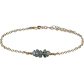 Luna Tide Labradorite Chip Bead Bar Anklet in Bronze