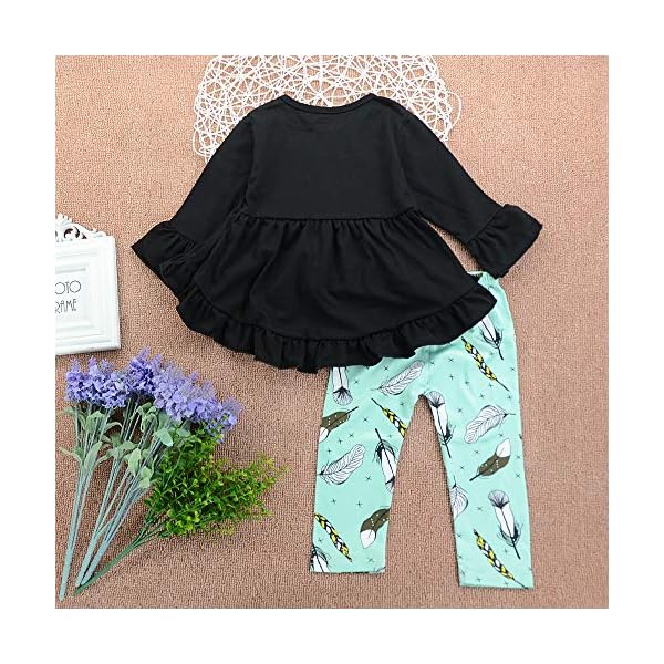 3PC Toddler Baby Girls Cute Floral Shirt Dress Pants Christmas Headband Outfit Clothing Sets - Image 4