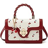 Womens Cute Cherry Vegan Leather Shoulder Crossbody Bag Fashion Purse Small Totes Y2k Handbag Satchel Clutch Gifts