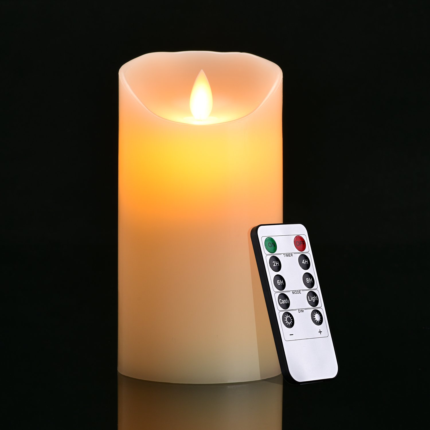 Flameless Candles，Da by 6 Inch Realistic Dancing LED Flickering Wick