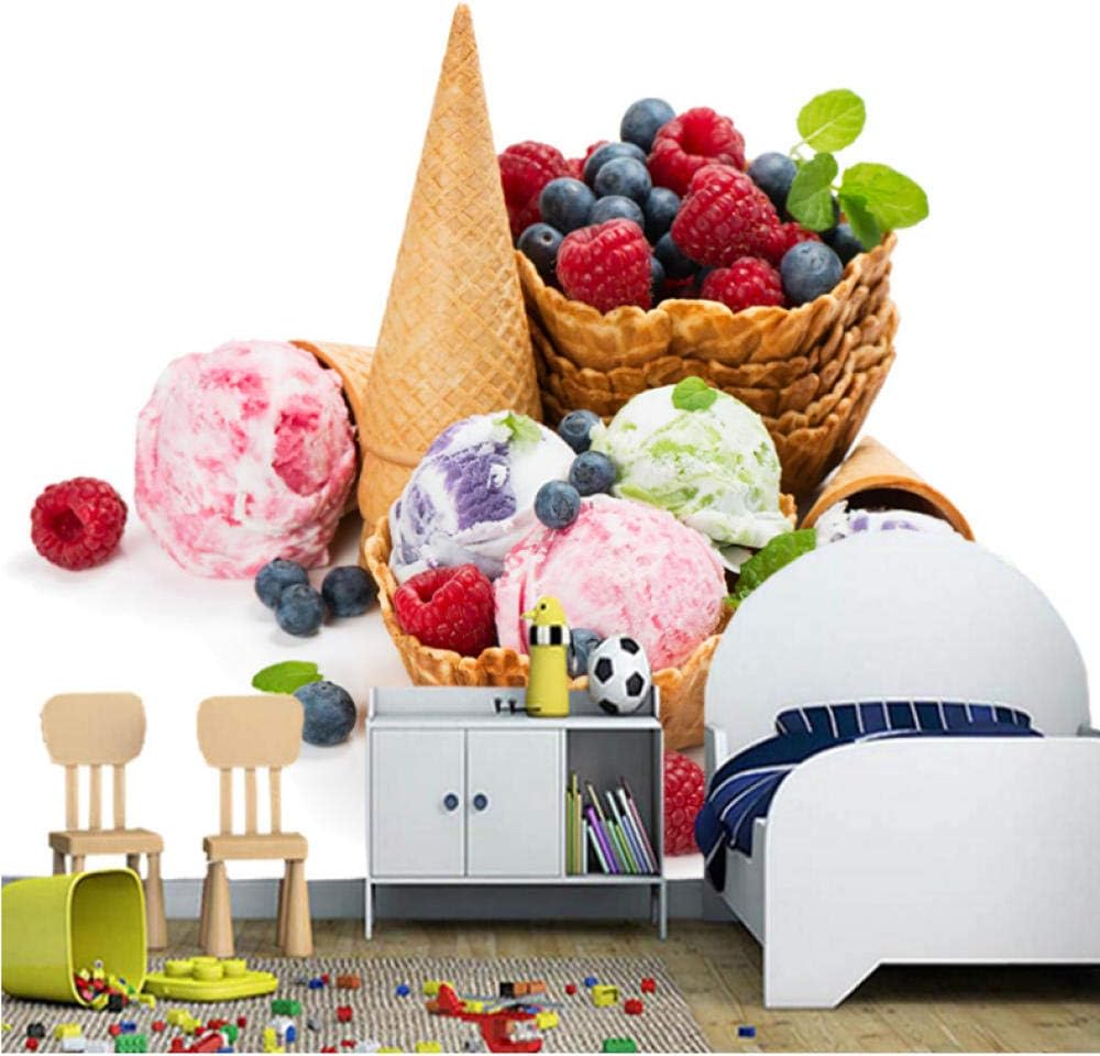 Amazon Co Jp Wuyyii カスタム3d壁紙 ボールアイスクリームコーンキッチンダイニングルームの背景装飾的な防水壁紙の食品壁画 1x100cm Diy 工具 ガーデン