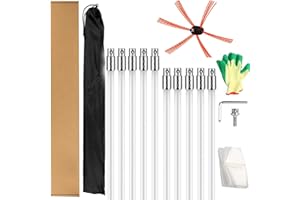 SUNINLIFE 33 Feet Chimney Sweep Kit Chimney Cleaning Kit Chimney Brush, Rotary Chimney Cleaner Tool Kit with 10 Nylon Flexible Rods, Chimney Cleaning System Driven by Drill for Sweeping Fireplace Flue