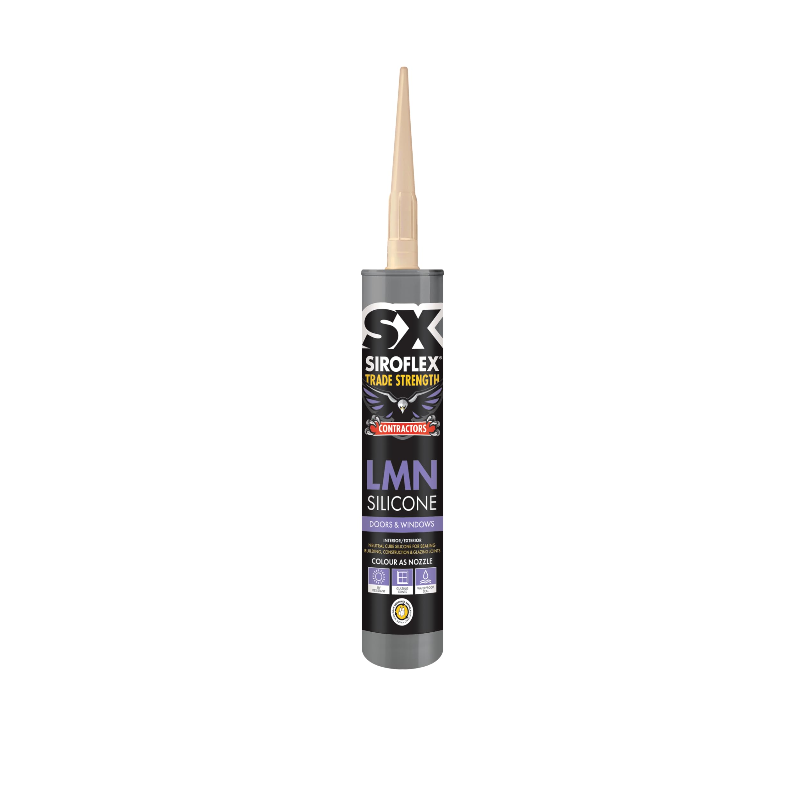 Siroflex SX Contractors Low Modulas Neutral Cure Silicone Seals Most Building and Glazing Joints, Almost Odourless and Forms a Durable Rubber Seal, Size - 300ml Colour - Oak