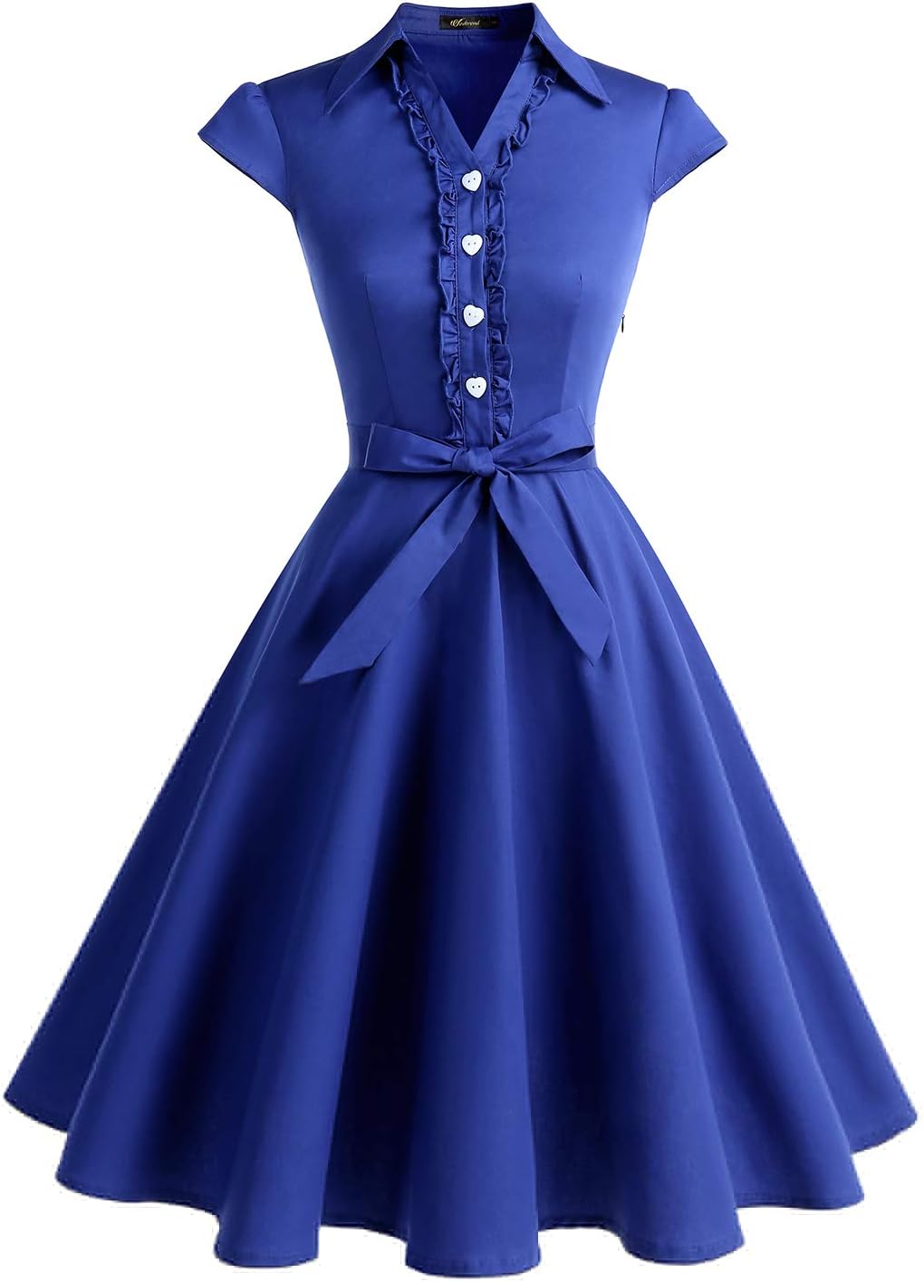Women's 1950s Retro Rockabilly Dress Cap Sleeve Vintage Swing Dress