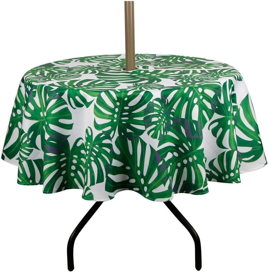 Waterproof Tablecloth With Umbrella Hole Table Cover For Outdoor Round Tables Patio Coffee Shop Refined Gift Wanna Me Garden Table Cloth Round With Parasol Hole And Zipper Tables