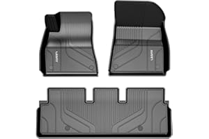 LASFIT Floor Mats for Tesla Model 3 2020 2019 2018 2017, Custom Fit TPE All Weather Floor Liners 1st & 2nd Row Car Mats, Black
