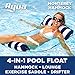 Aqua 4-in-1 Monterey Hammock Inflatable Pool Float, Multi-Purpose Pool Hammock (Saddle, Lounge Chair, Hammock, Drifter) Pool Chair, Portable Water Hammock, Navy - Hammock, 10.25" x 11.5" x 1.5" primary